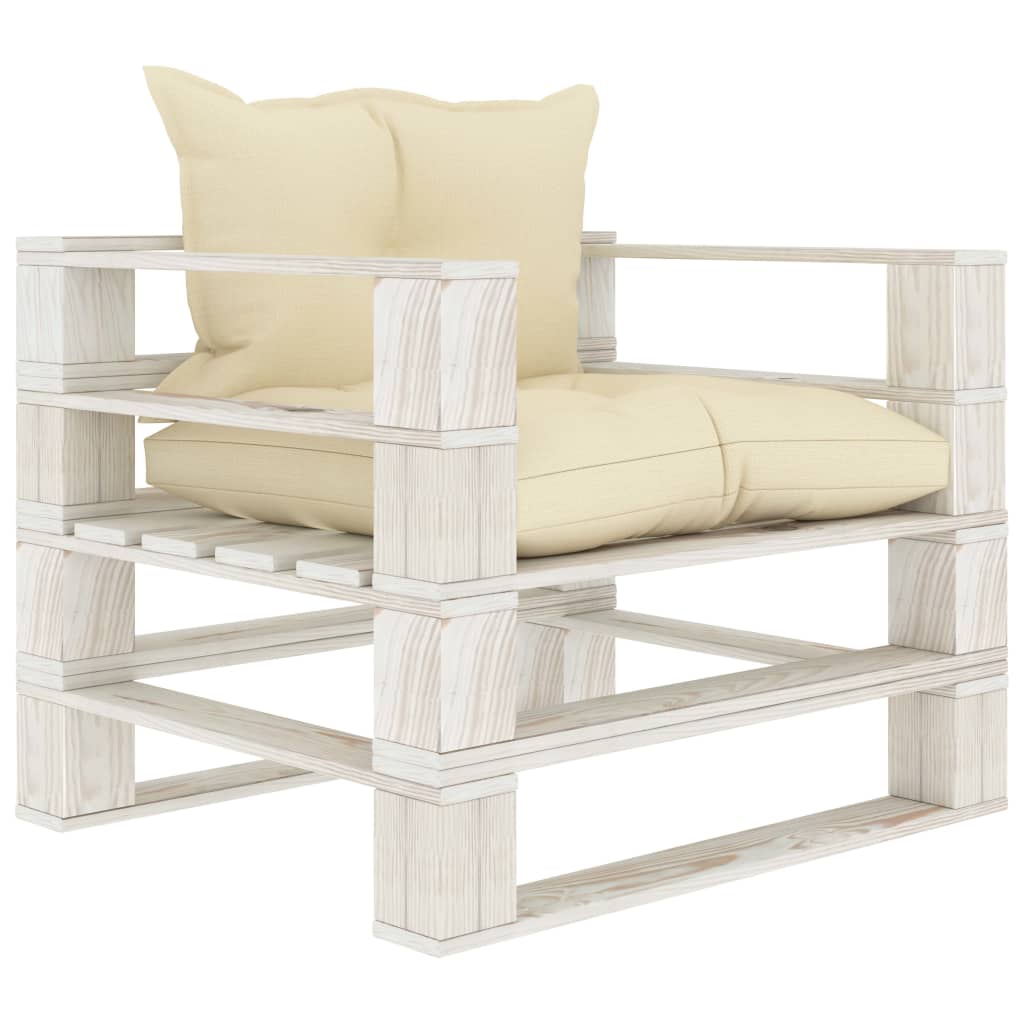 6-delige Loungeset pallet hout wit