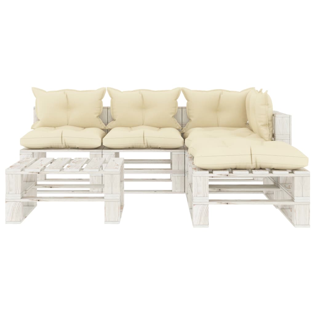 6-delige Loungeset pallet hout wit