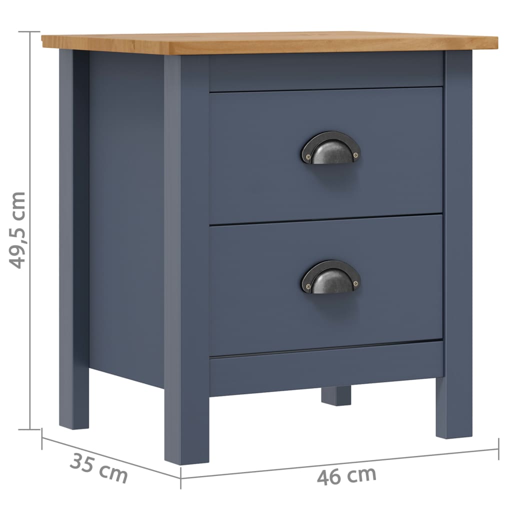 Nachtkastjes 2 st Hill 46x35x49,5 cm grenenhout