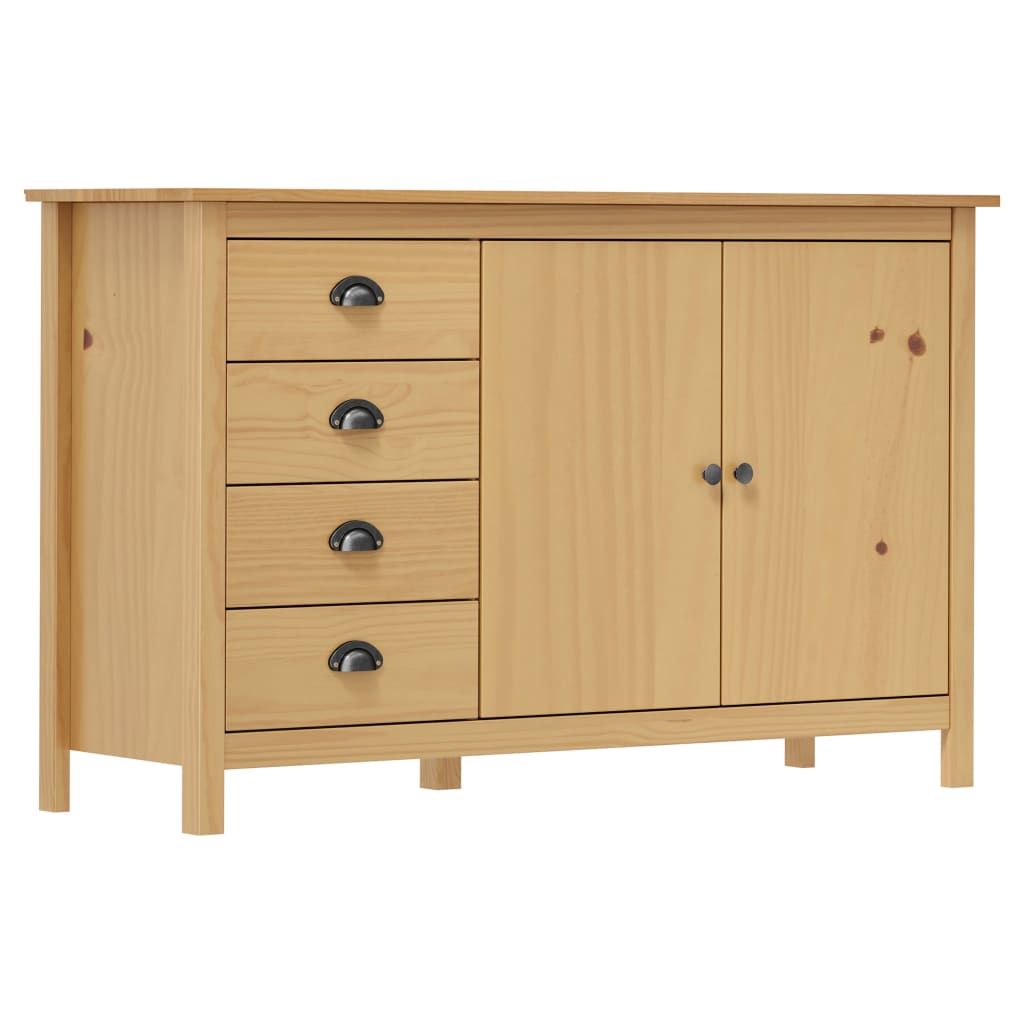 Dressoir Hill 130x40x80 cm massief grenenhout honingbruin