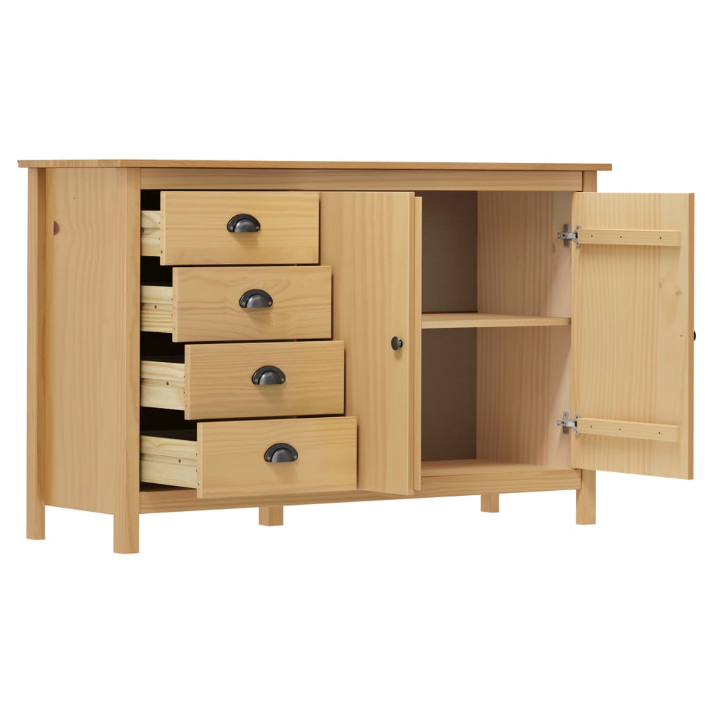 Dressoir Hill 130x40x80 cm massief grenenhout honingbruin