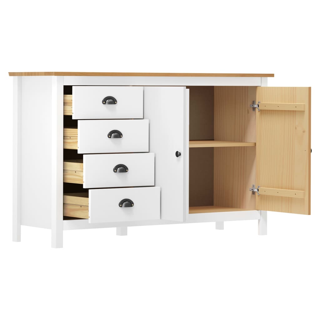 Dressoir Hill 130x40x80 cm massief grenenhout honingbruin