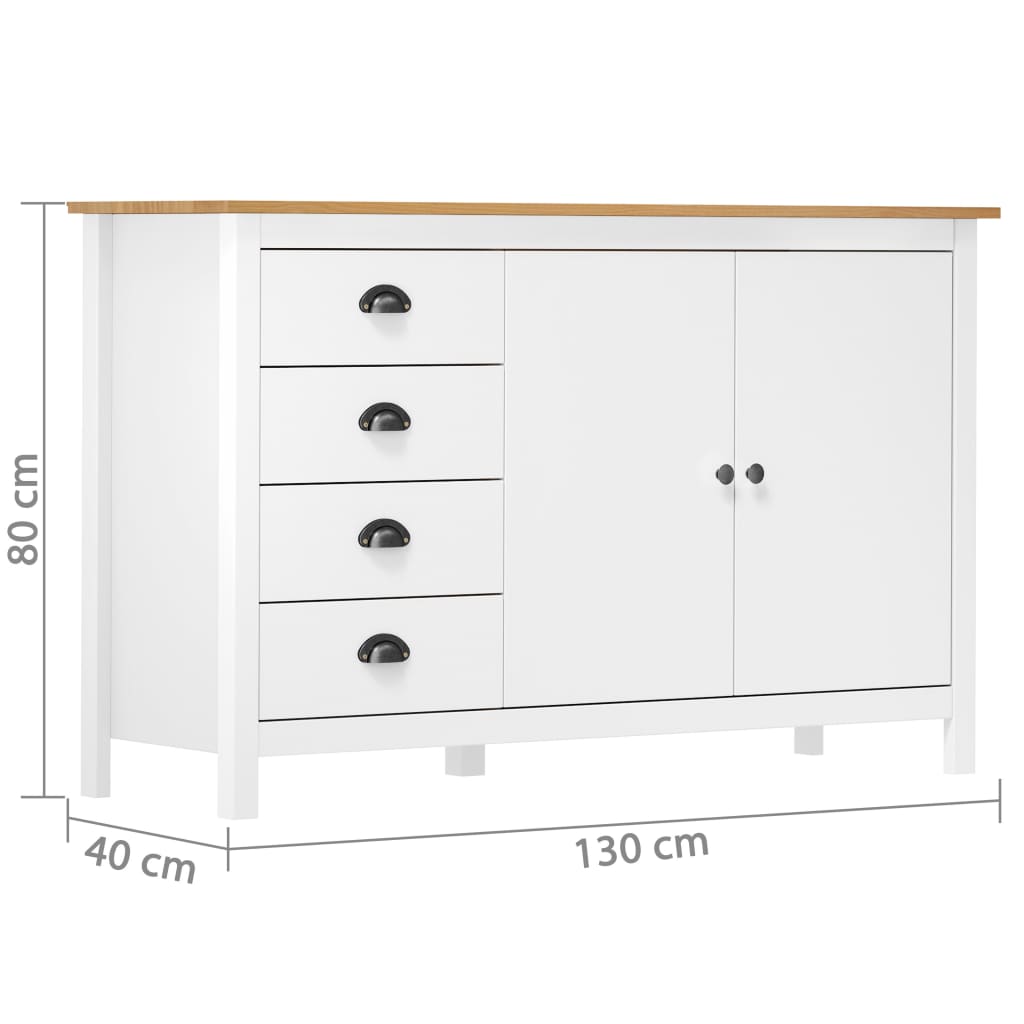 Dressoir Hill 130x40x80 cm massief grenenhout honingbruin