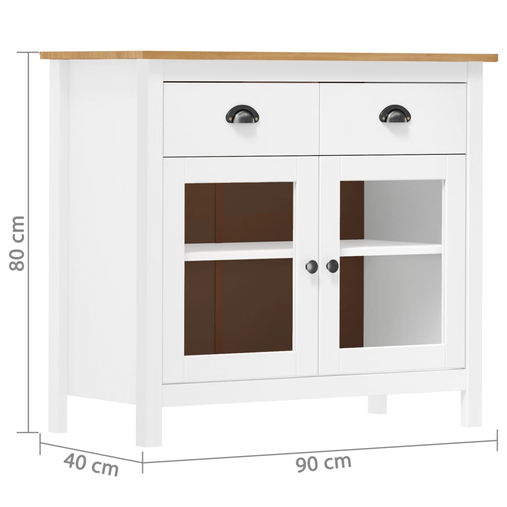 Dressoir Hill Range 90x40x80 cm massief grenenhout grijs