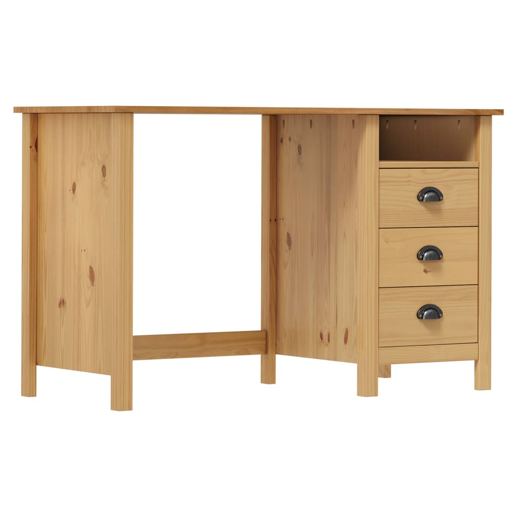 Bureau Hill 3 lades 120x50x74 cm massief grenenhout