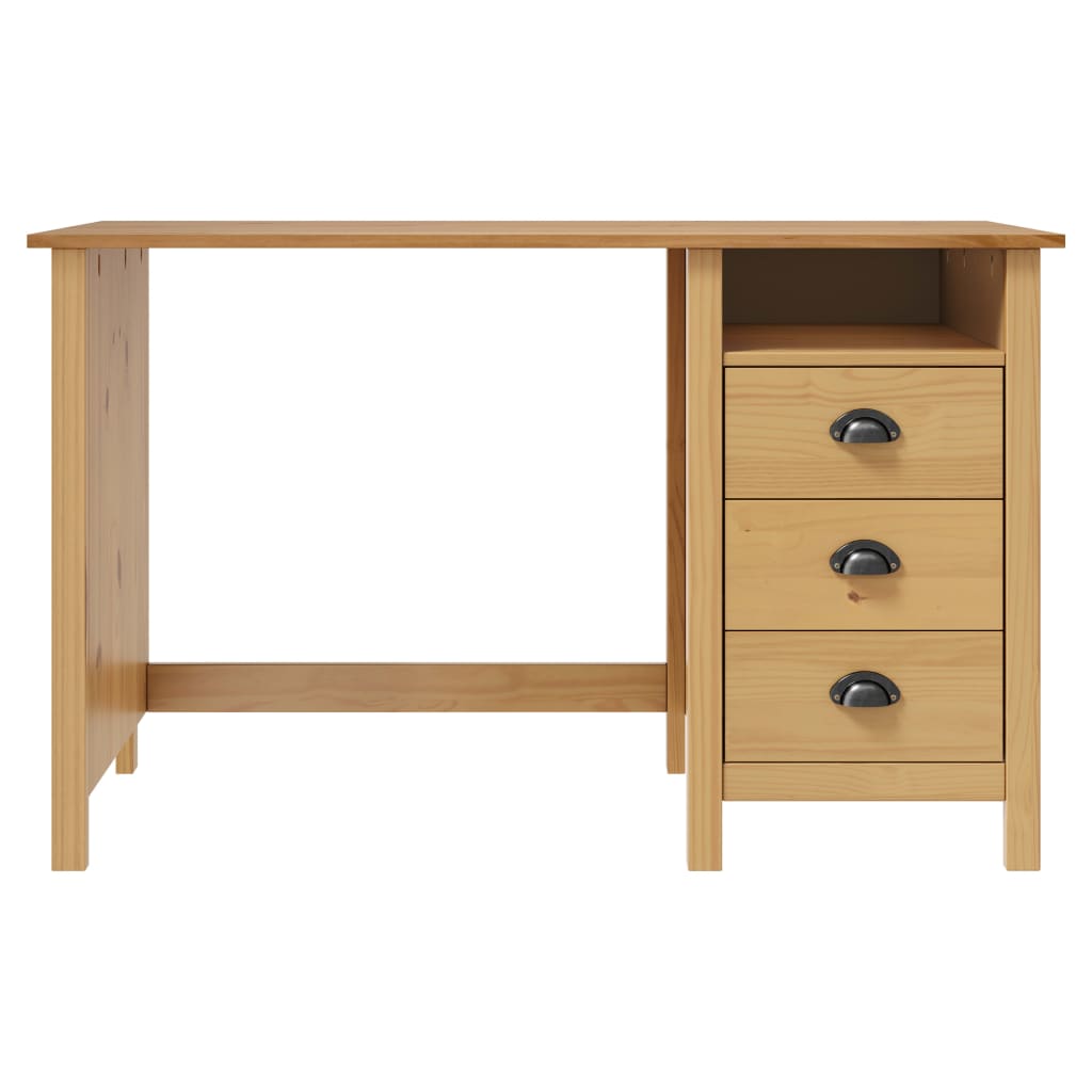 Bureau Hill 3 lades 120x50x74 cm massief grenenhout