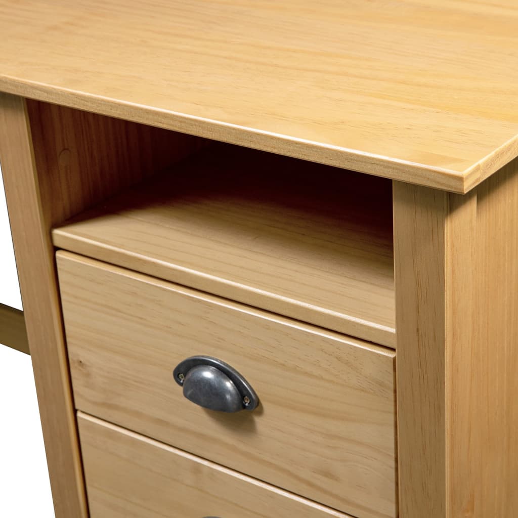 Bureau Hill 3 lades 120x50x74 cm massief grenenhout