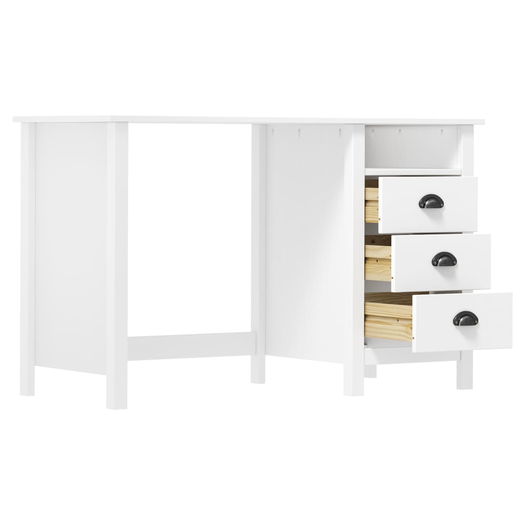 Bureau Hill 3 lades 120x50x74 cm massief grenenhout