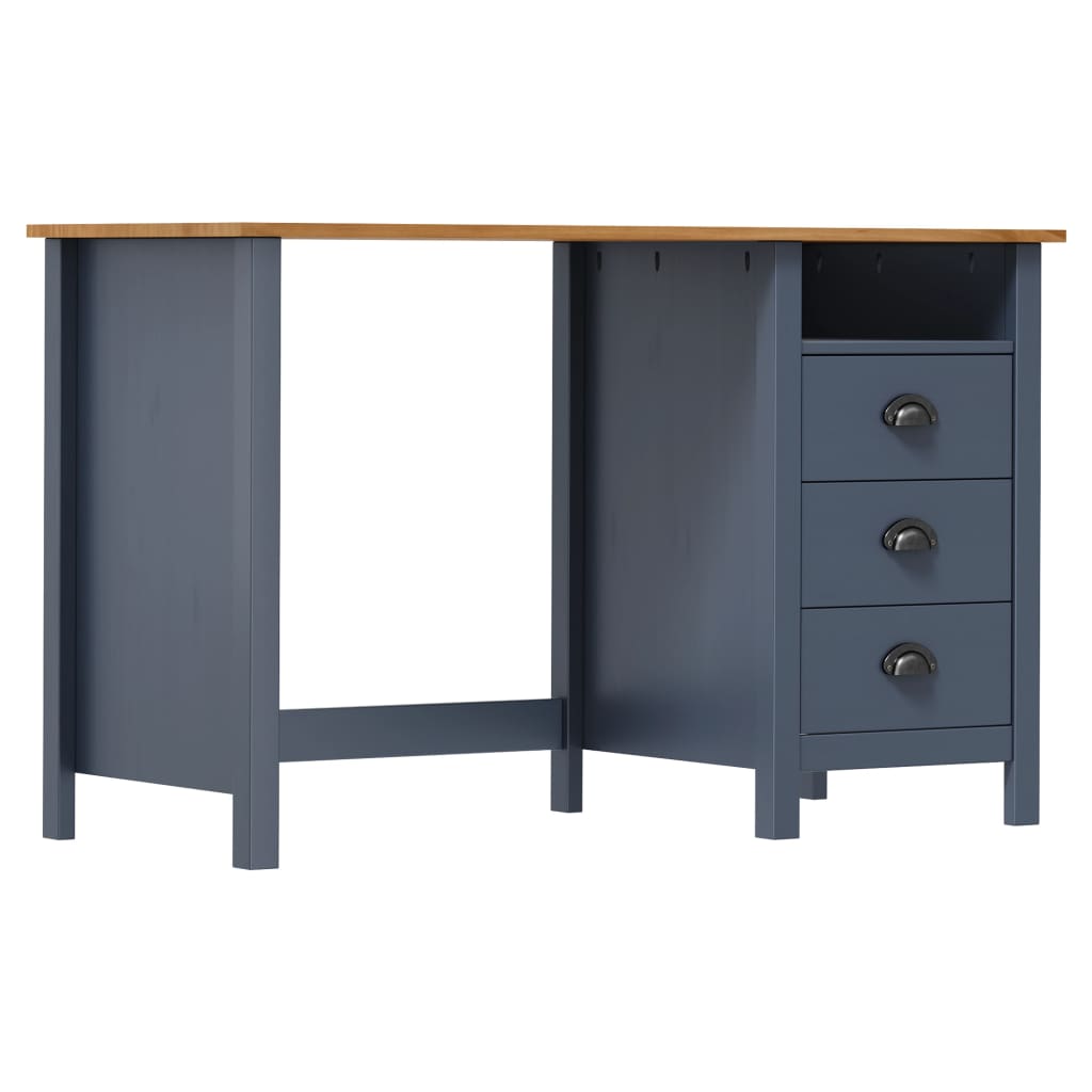 Bureau Hill 3 lades 120x50x74 cm massief grenenhout