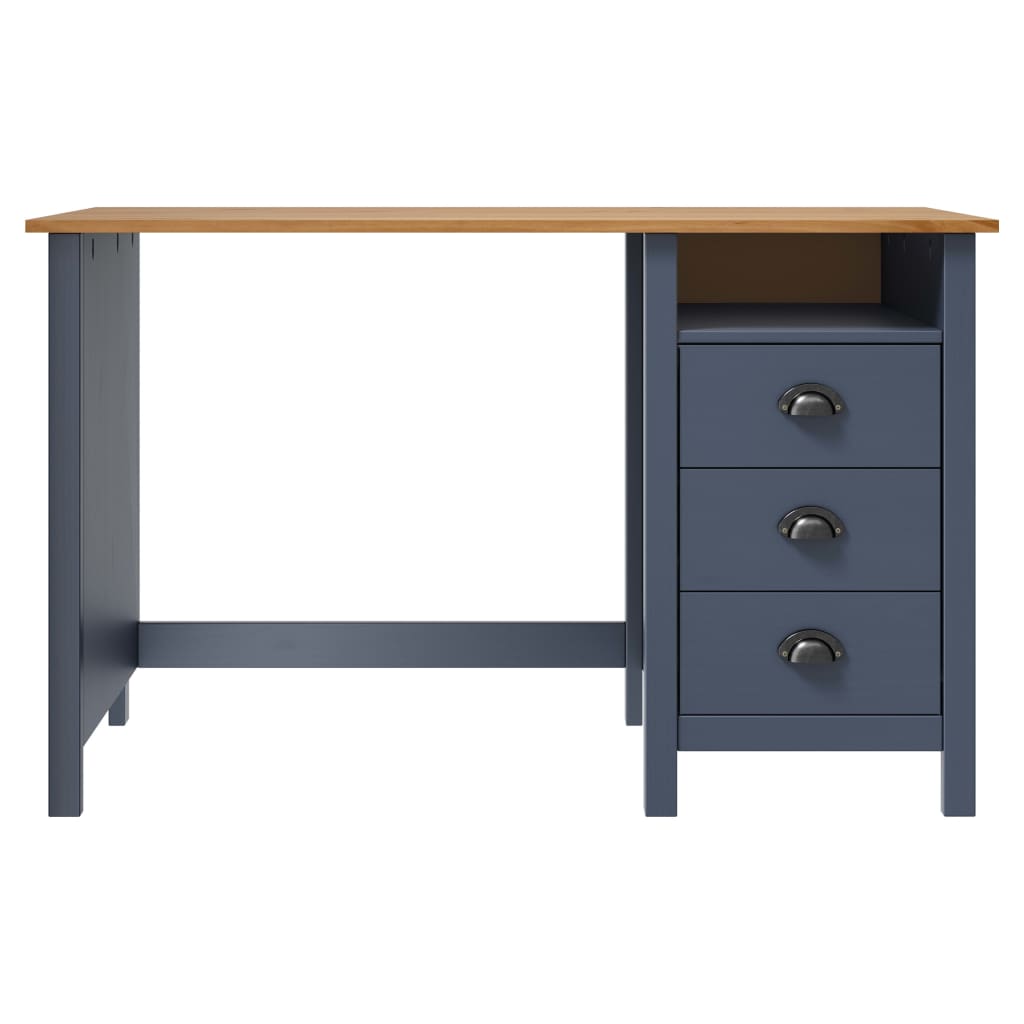 Bureau Hill 3 lades 120x50x74 cm massief grenenhout