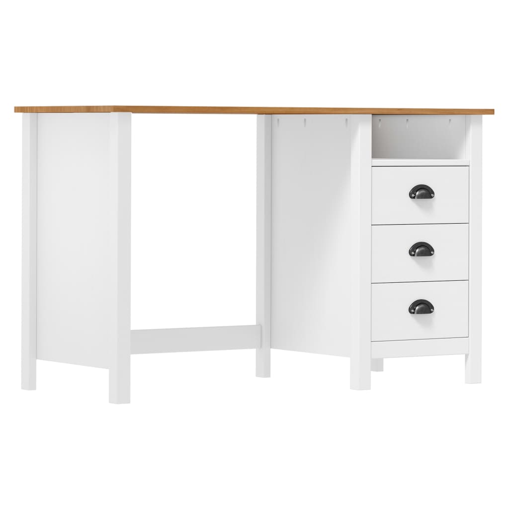 Bureau Hill 3 lades 120x50x74 cm massief grenenhout