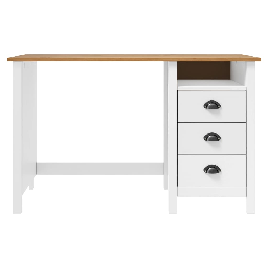 Bureau Hill 3 lades 120x50x74 cm massief grenenhout