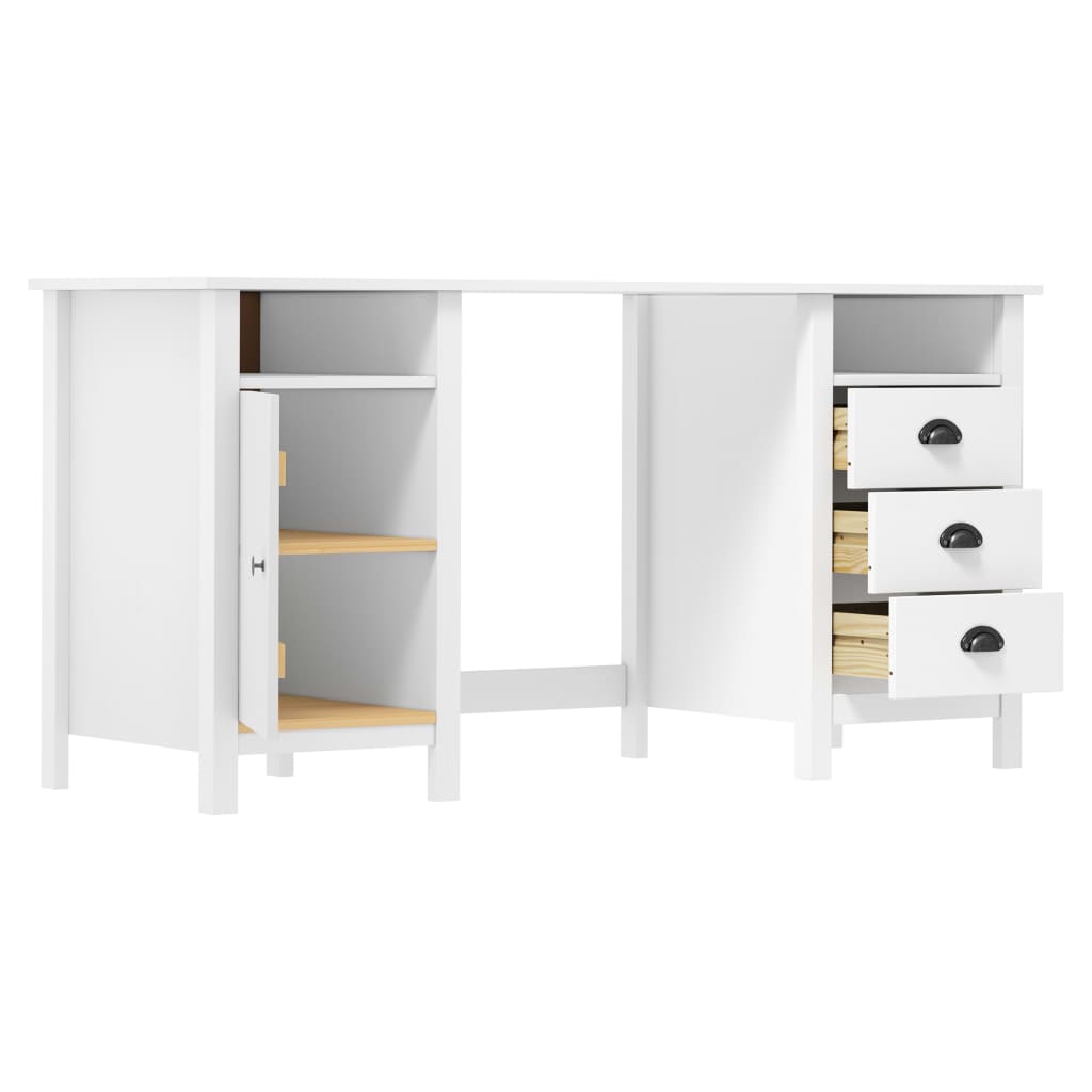 Bureau Hill 150x50x74 cm massief grenenhout grijs