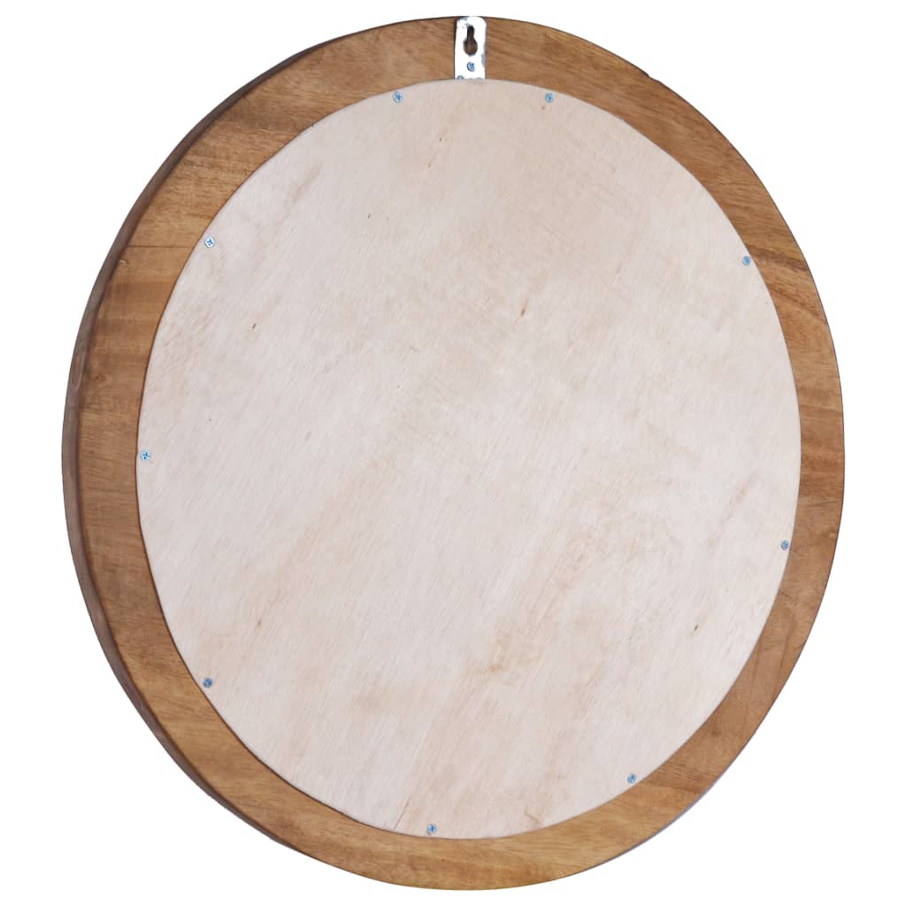 Wandspiegel rond 40 cm teakhout