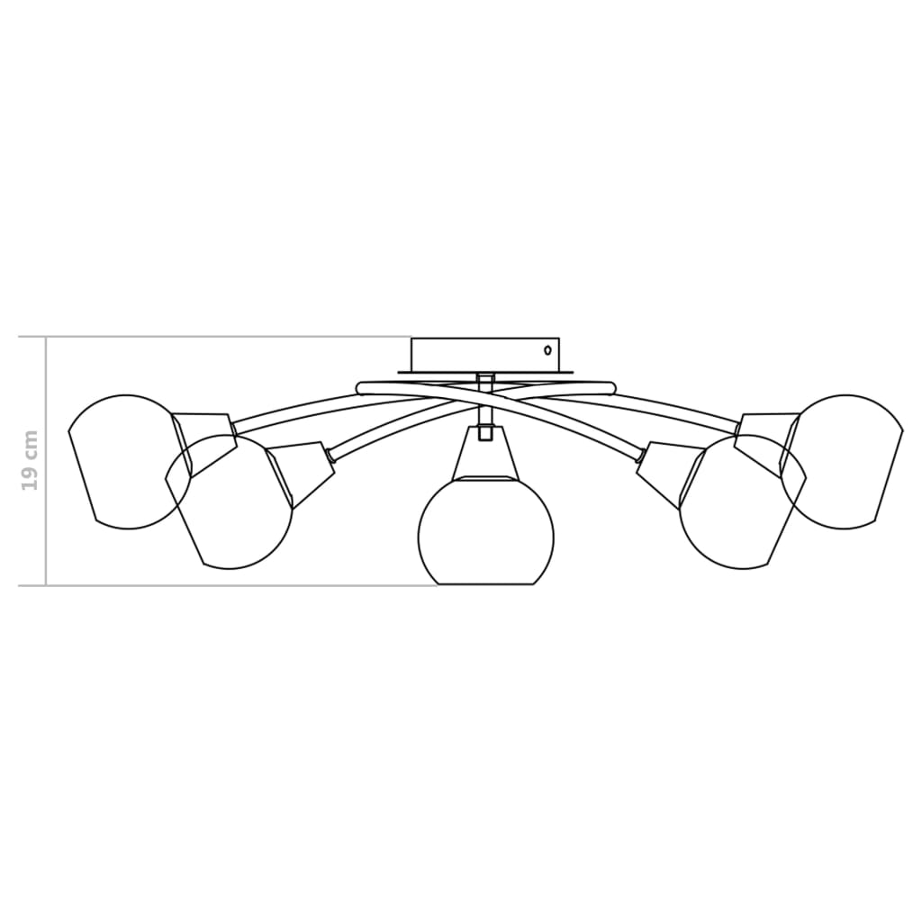 Plafondlamp met keramieken cilindervormige kappen 5xE14 wit