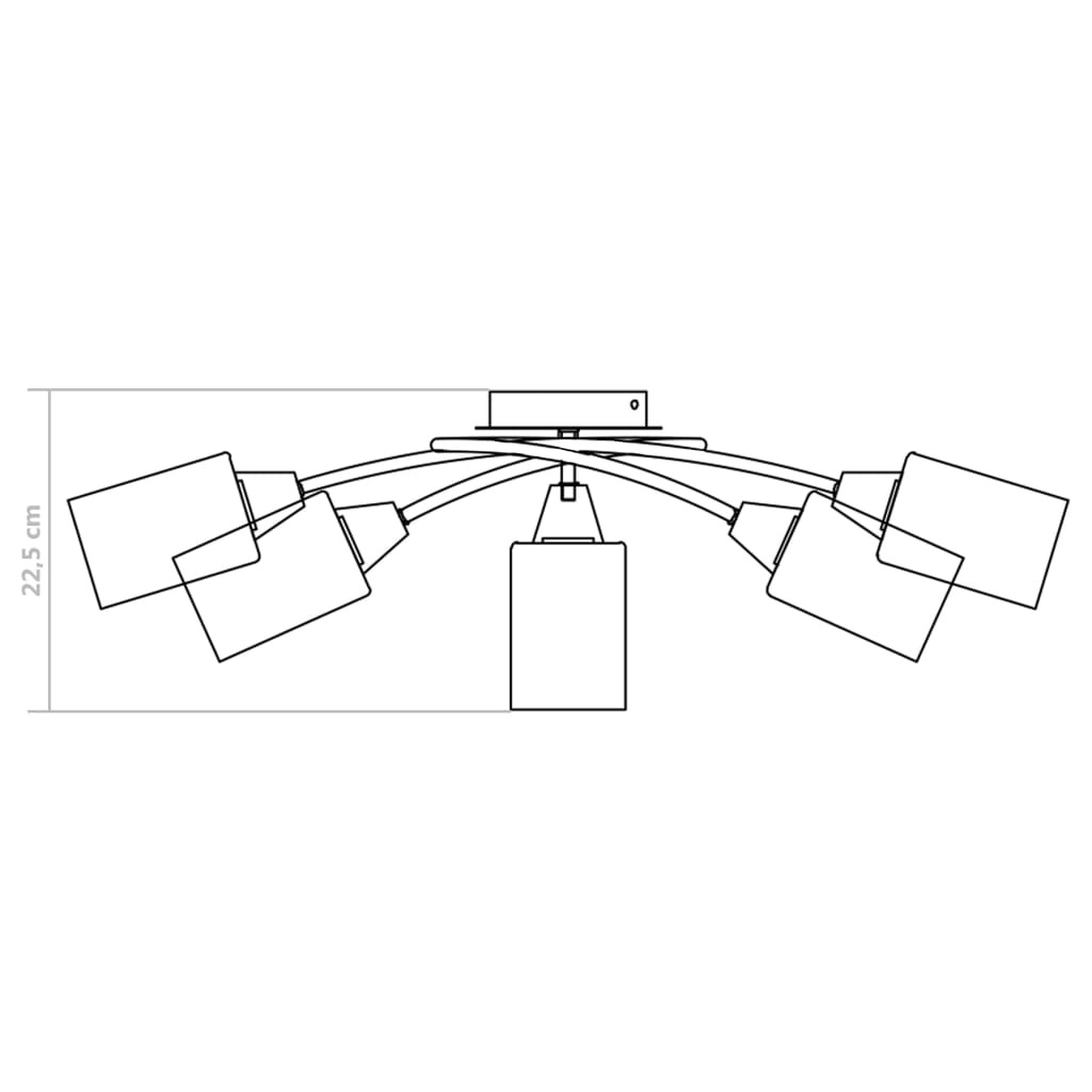 Plafondlamp met keramieken cilindervormige kappen 5xE14 wit