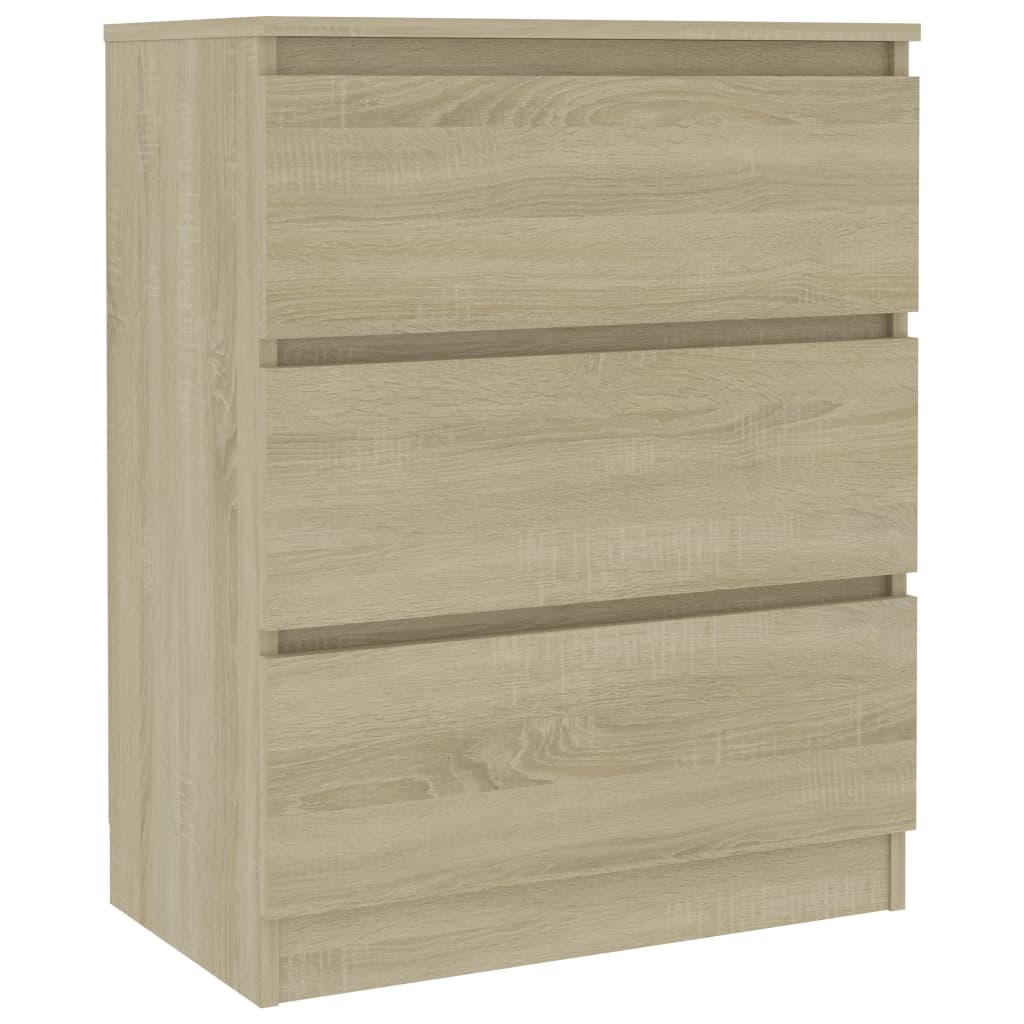 Dressoir 60x35x76 cm bewerkt hout eikenkleurig