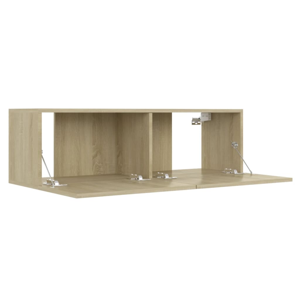 Tv-wandmeubel 120x30x30 cm bewerkt hout bruin eikenkleur