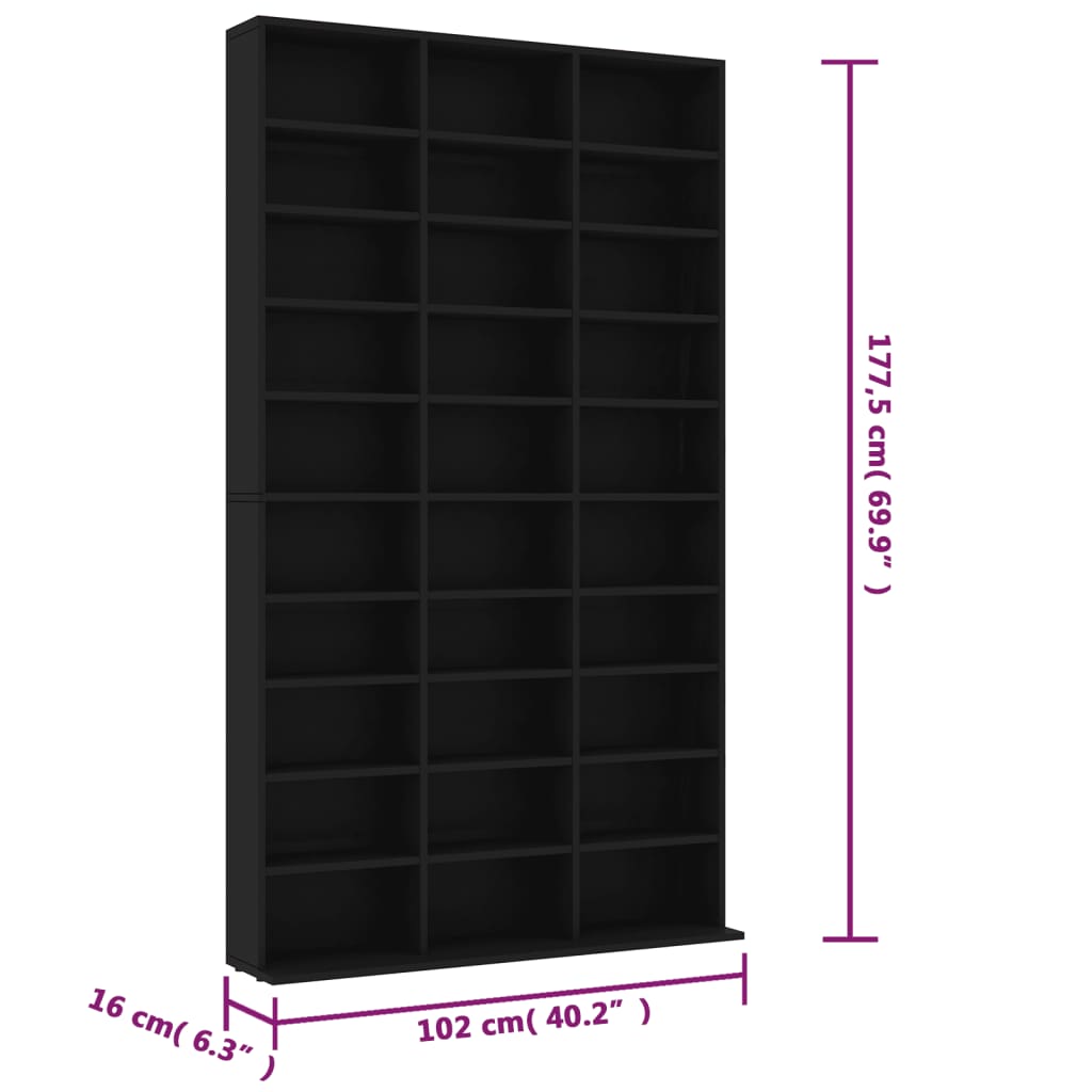 Cd-kast 102x16x177,5 cm bewerkt hout