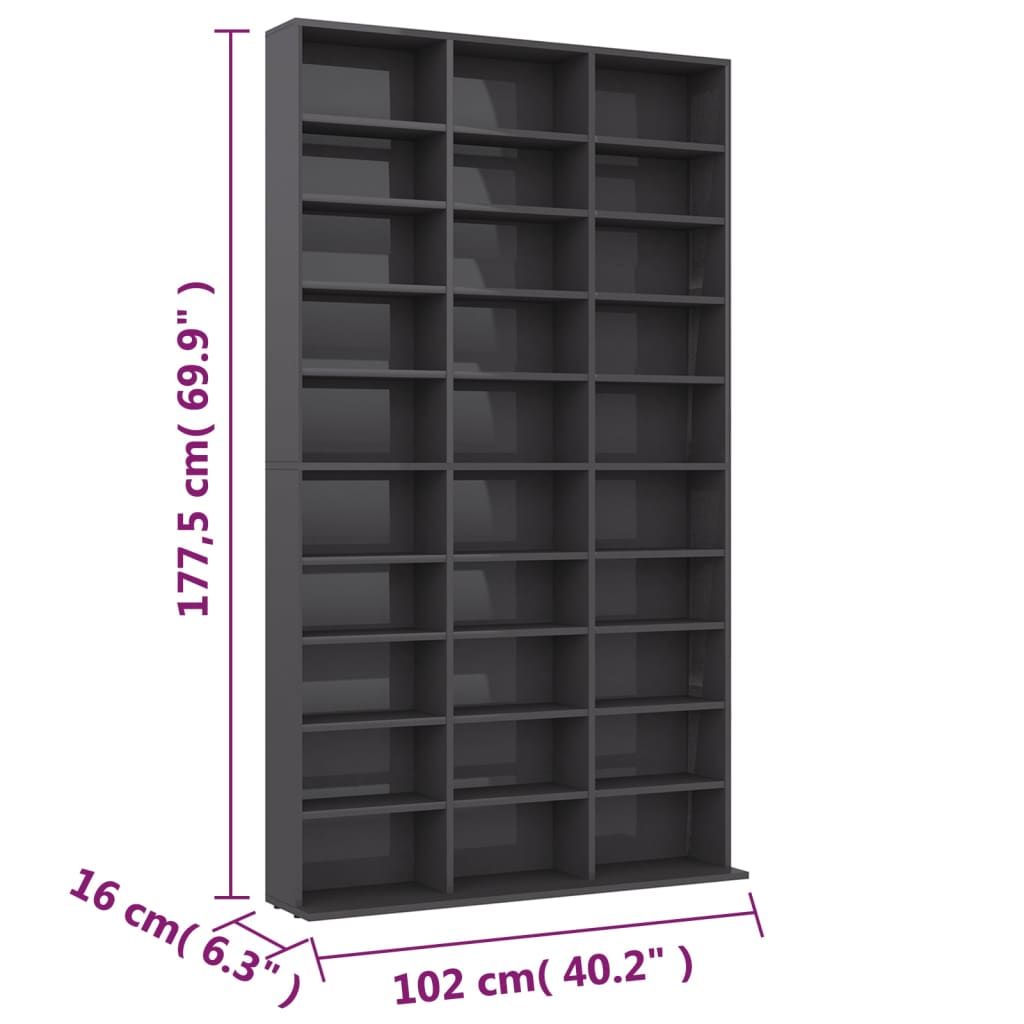 Cd-kast 102x16x177,5 cm bewerkt hout