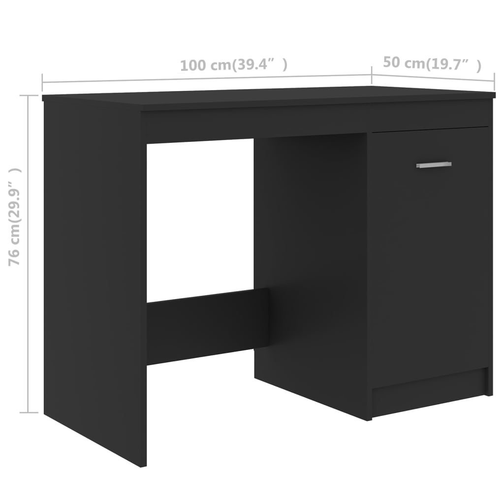 Bureau 100x50x76 cm bewerkt hout eikenkleurig