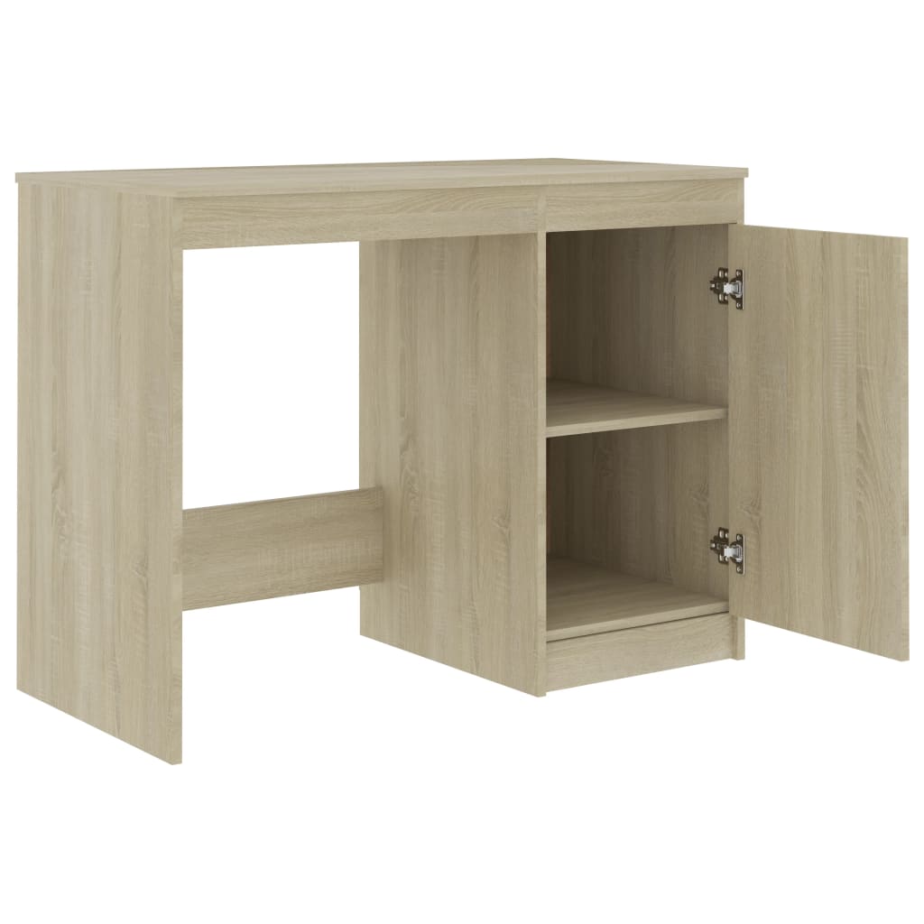 Bureau 100x50x76 cm bewerkt hout eikenkleurig