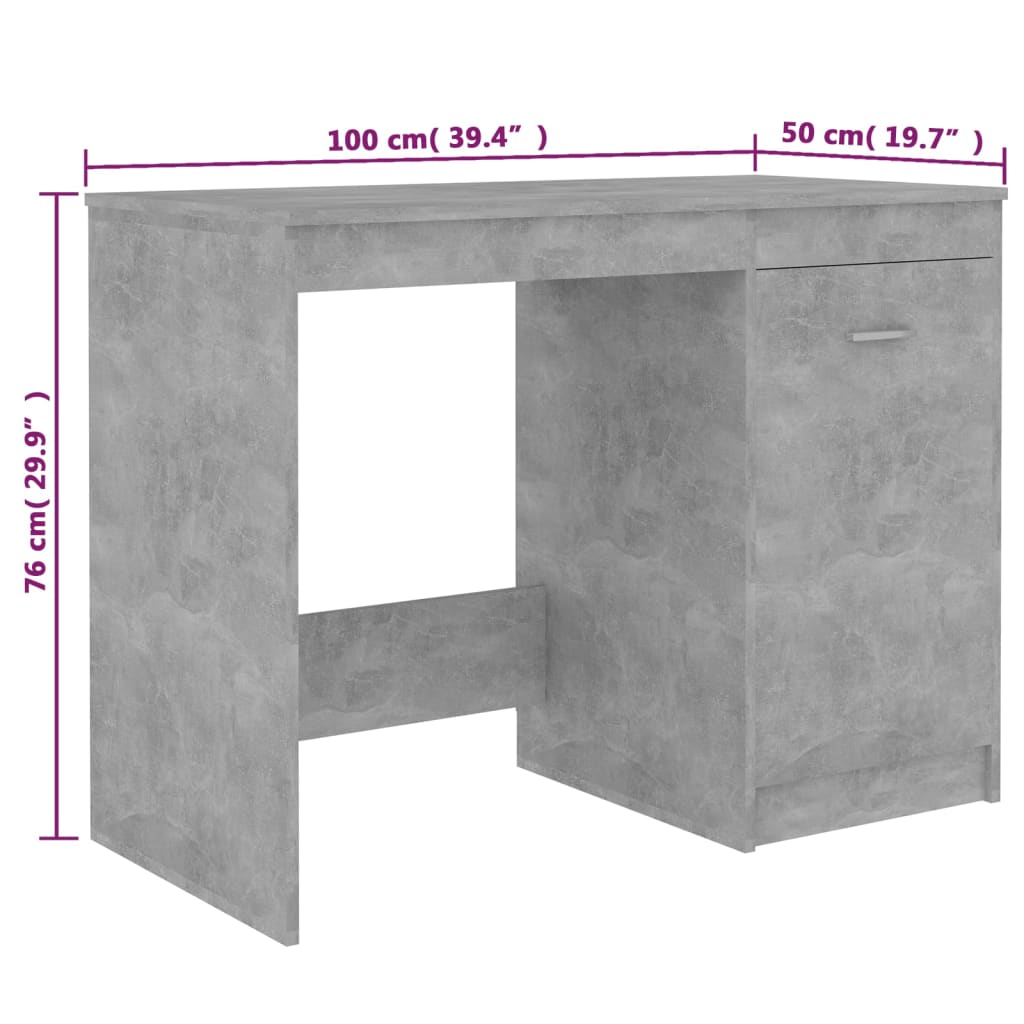 Bureau 100x50x76 cm bewerkt hout eikenkleurig