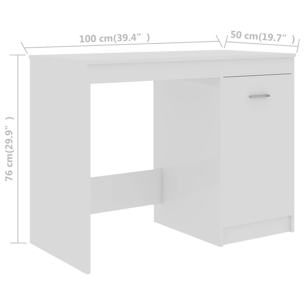 Bureau 100x50x76 cm bewerkt hout eikenkleurig