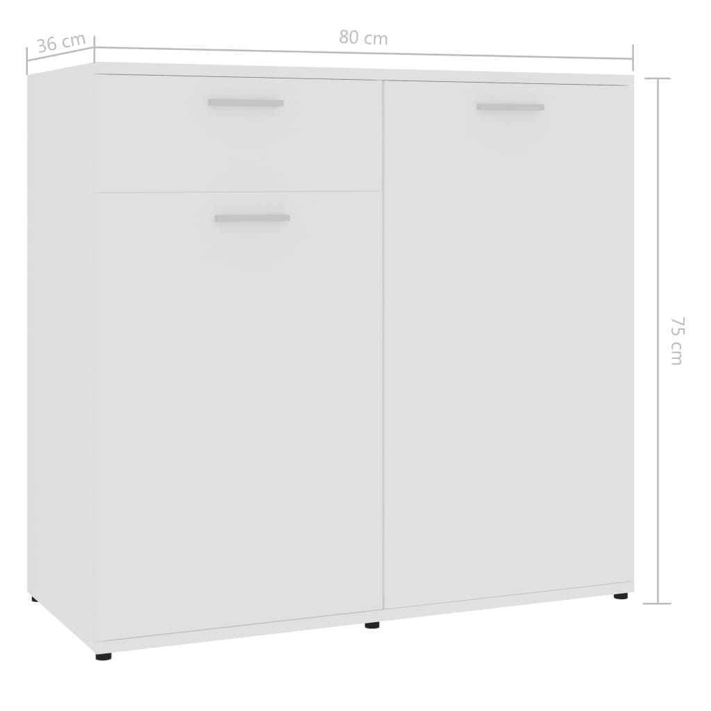 Dressoir 80x36x75 cm bewerkt hout sonoma eikenkleurig