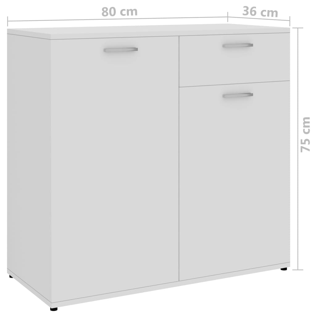 Dressoir 80x36x75 cm bewerkt hout sonoma eikenkleurig