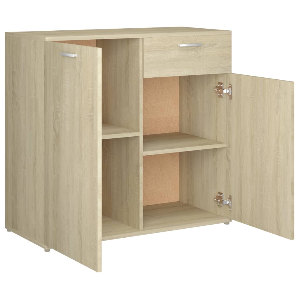 Dressoir 80x36x75 cm bewerkt hout sonoma eikenkleurig