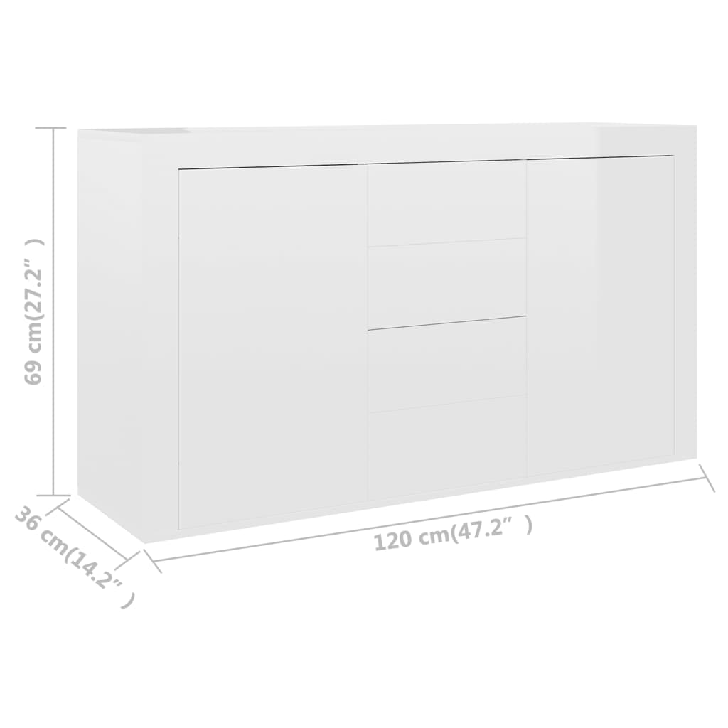 Dressoir 120x36x69 cm bewerkt hout