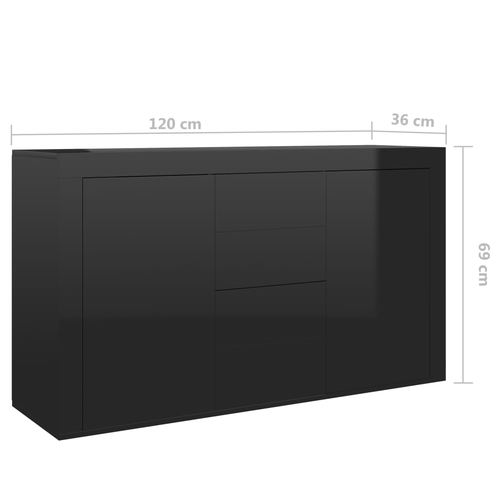 Dressoir 120x36x69 cm bewerkt hout