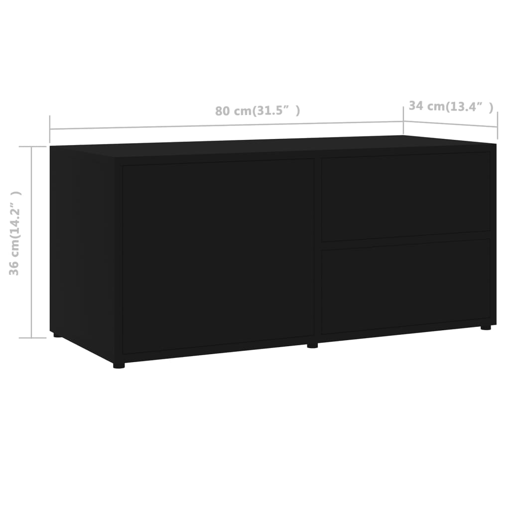 Tv-meubel 80x34x36 cm bewerkt hout eikenkleurig