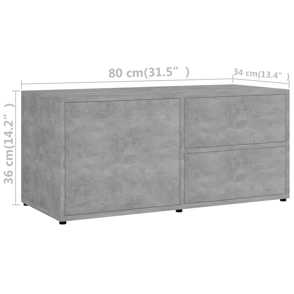 Tv-meubel 80x34x36 cm bewerkt hout eikenkleurig