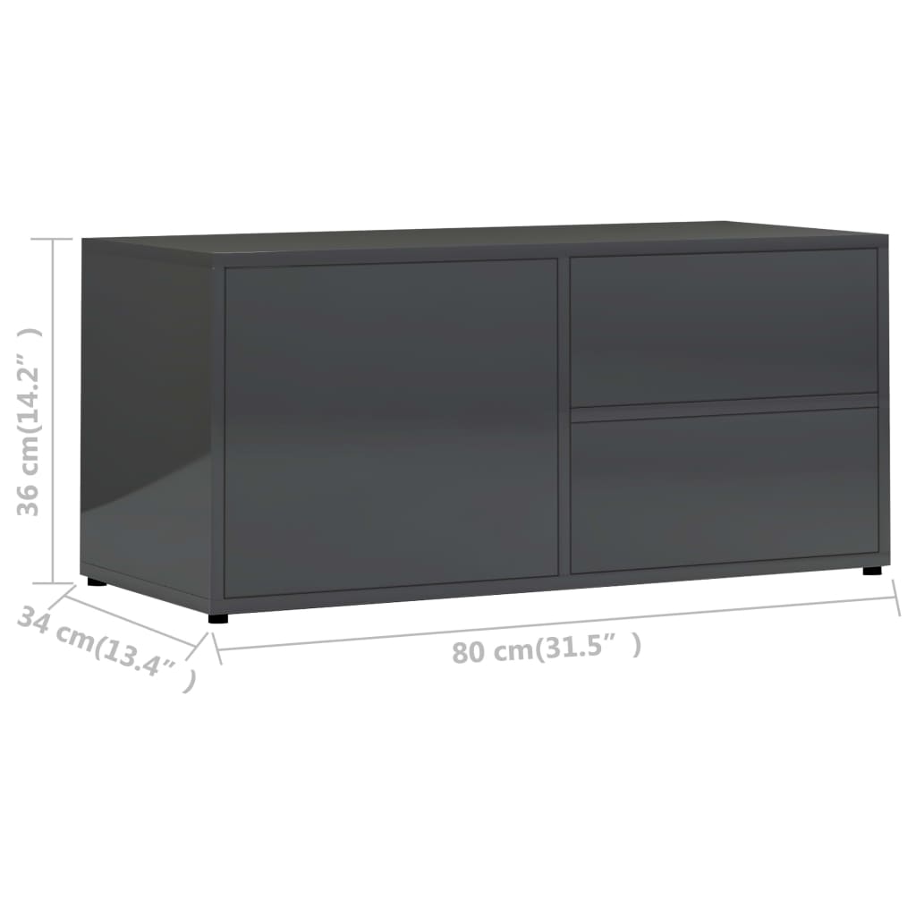 Tv-meubel 80x34x36 cm bewerkt hout eikenkleurig