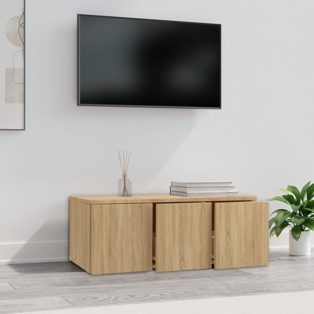 Tv-meubel 80x34x30 cm bewerkt hout