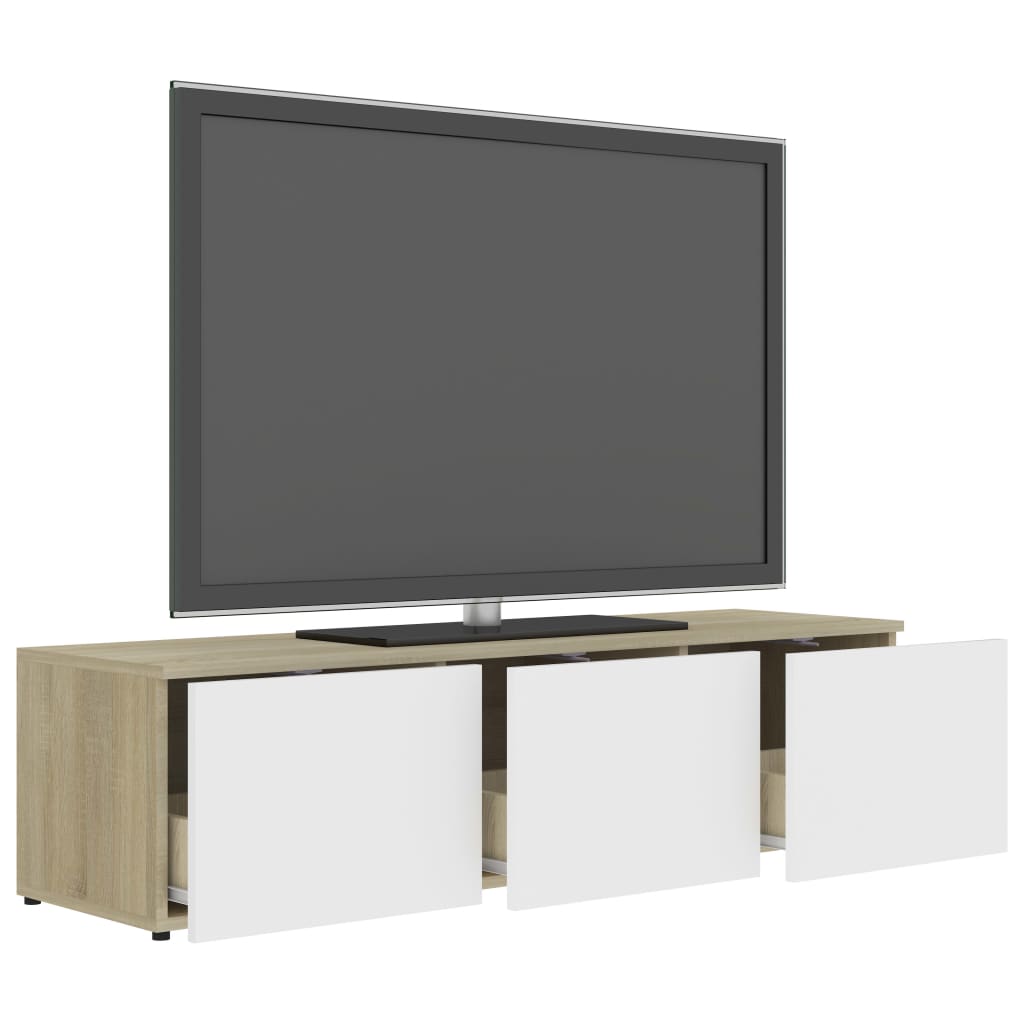 Tv-meubel 120x34x30 cm bewerkt hout eikenkleurig