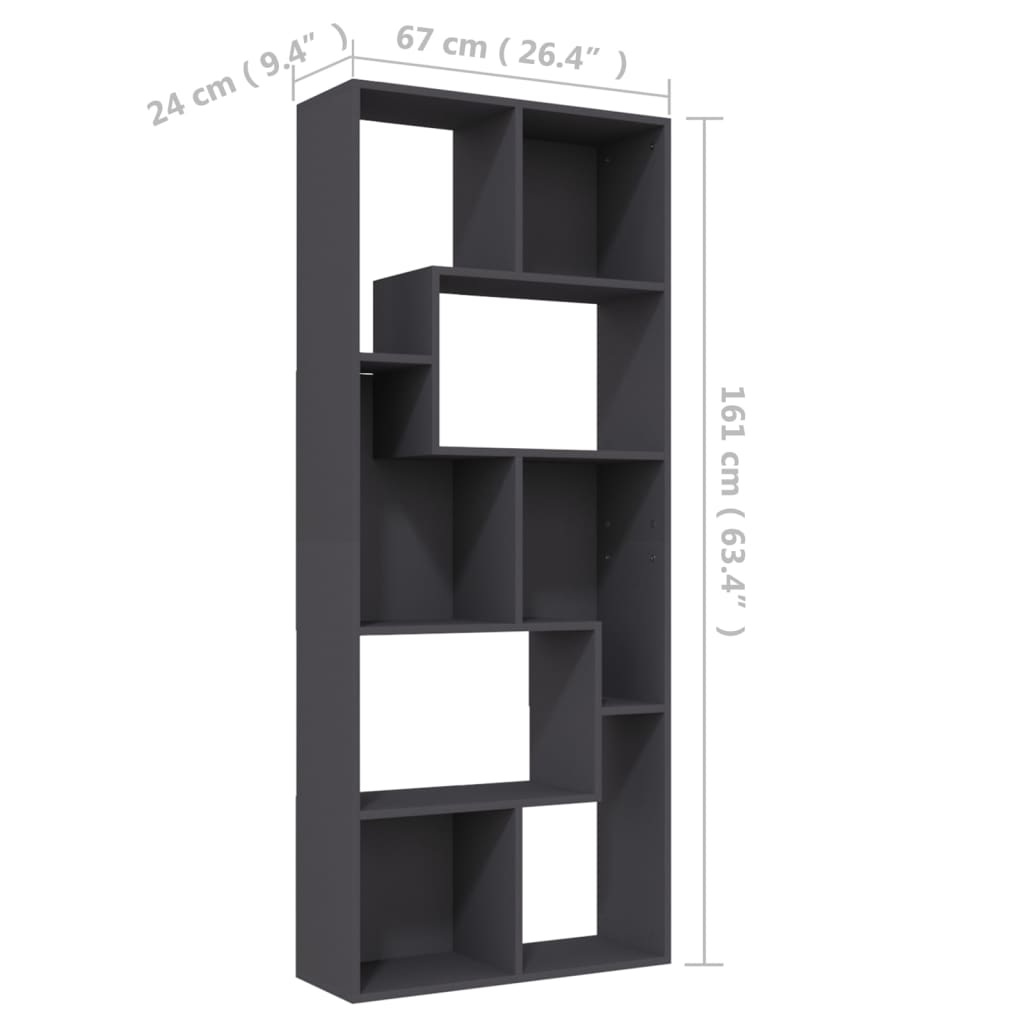 Boekenkast 67x24x161 cm bewerkt hout eikenkleurig