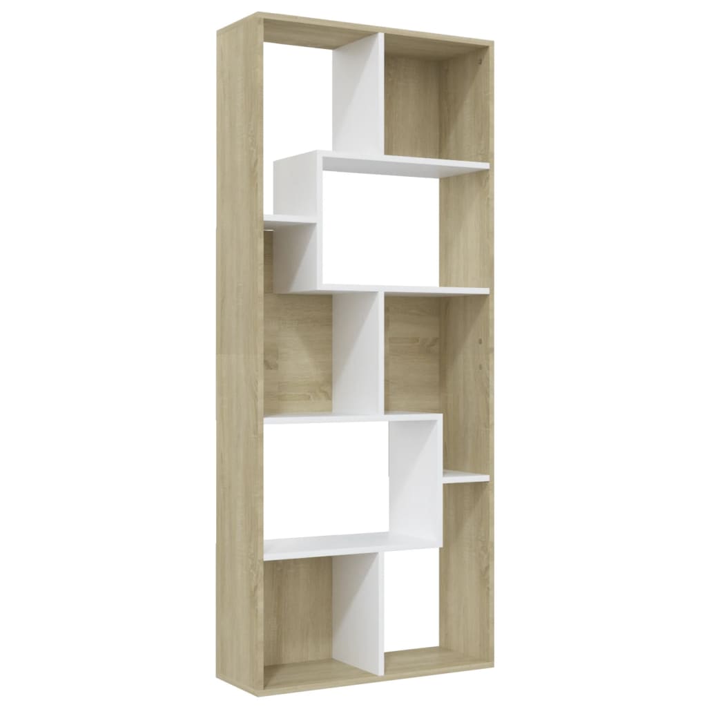 Boekenkast 67x24x161 cm bewerkt hout eikenkleurig