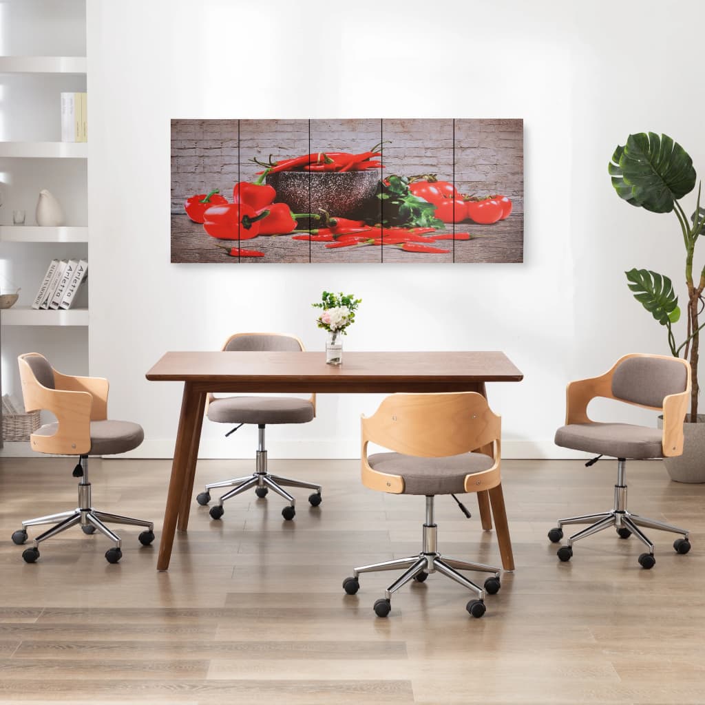 Wandprintset bloemen in vaas 150x60 cm canvas meerkleurig