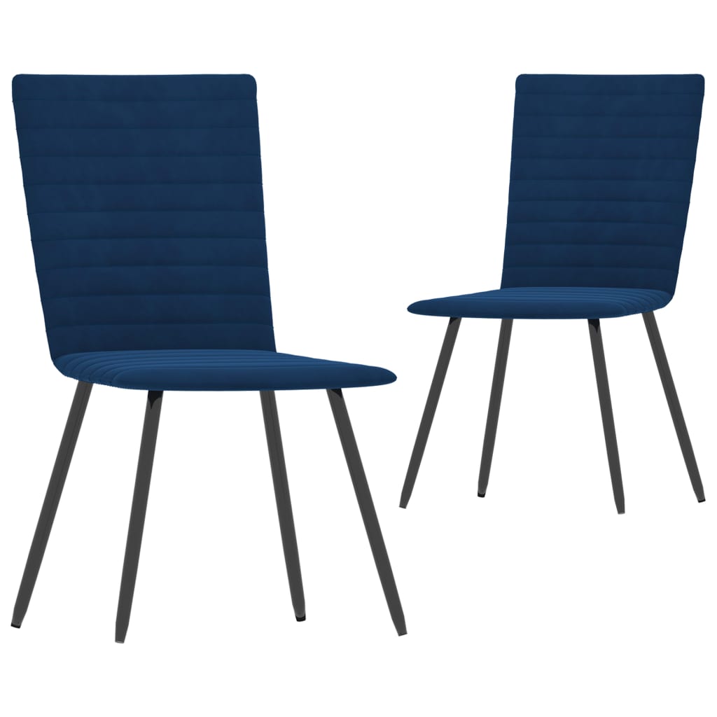 Eetkamerstoelen 2 st fluweel blauw