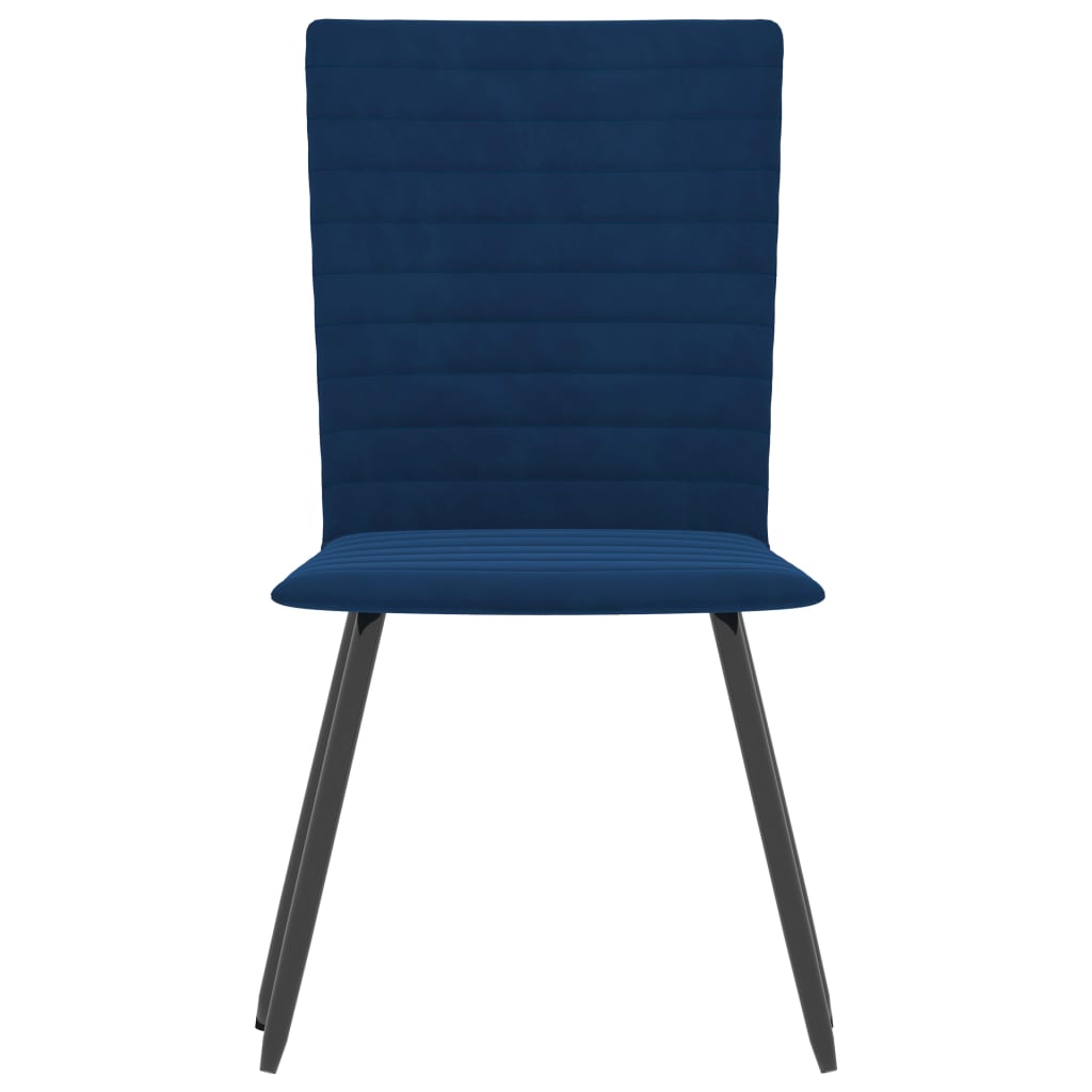 Eetkamerstoelen 2 st fluweel blauw