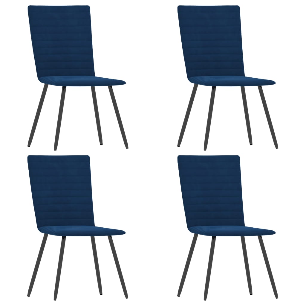 Eetkamerstoelen 2 st fluweel blauw