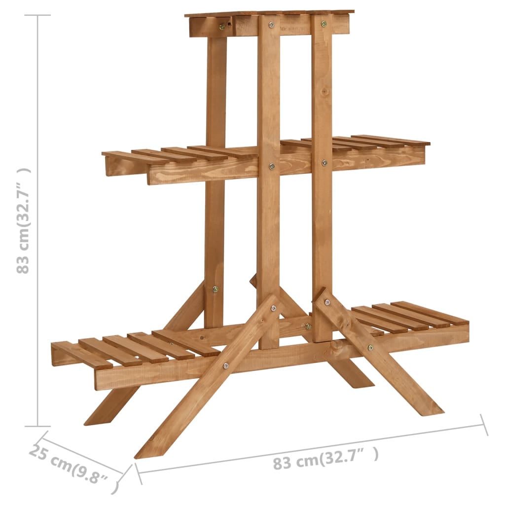 Plantenstandaard 83x25x83 cm vurenhout