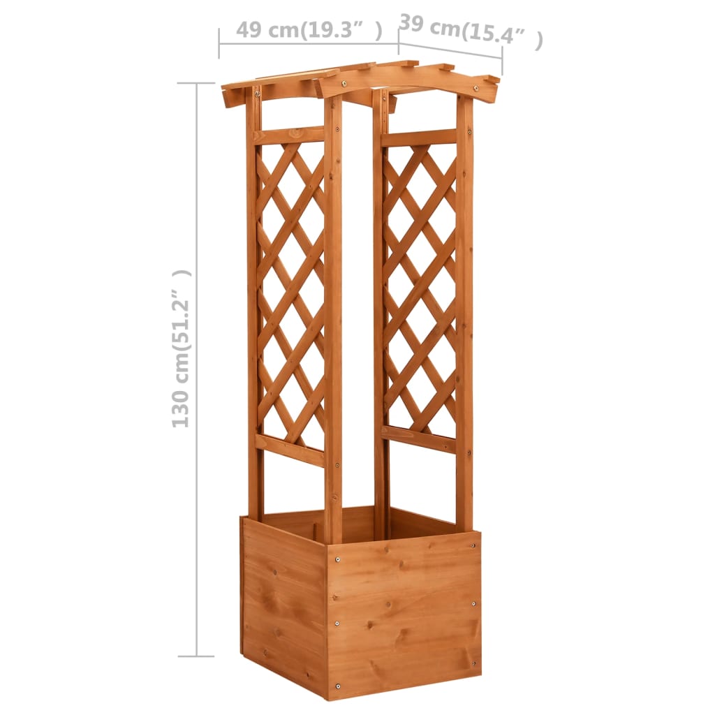 Latwerkplantenbak met boog 49x39x130 cm vurenhout