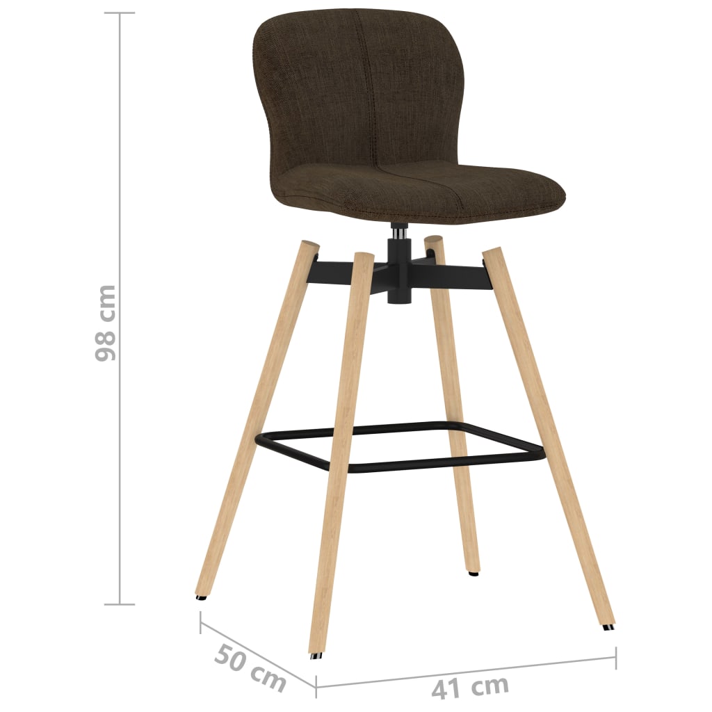 Barstoelen draaibaar 2 st stof