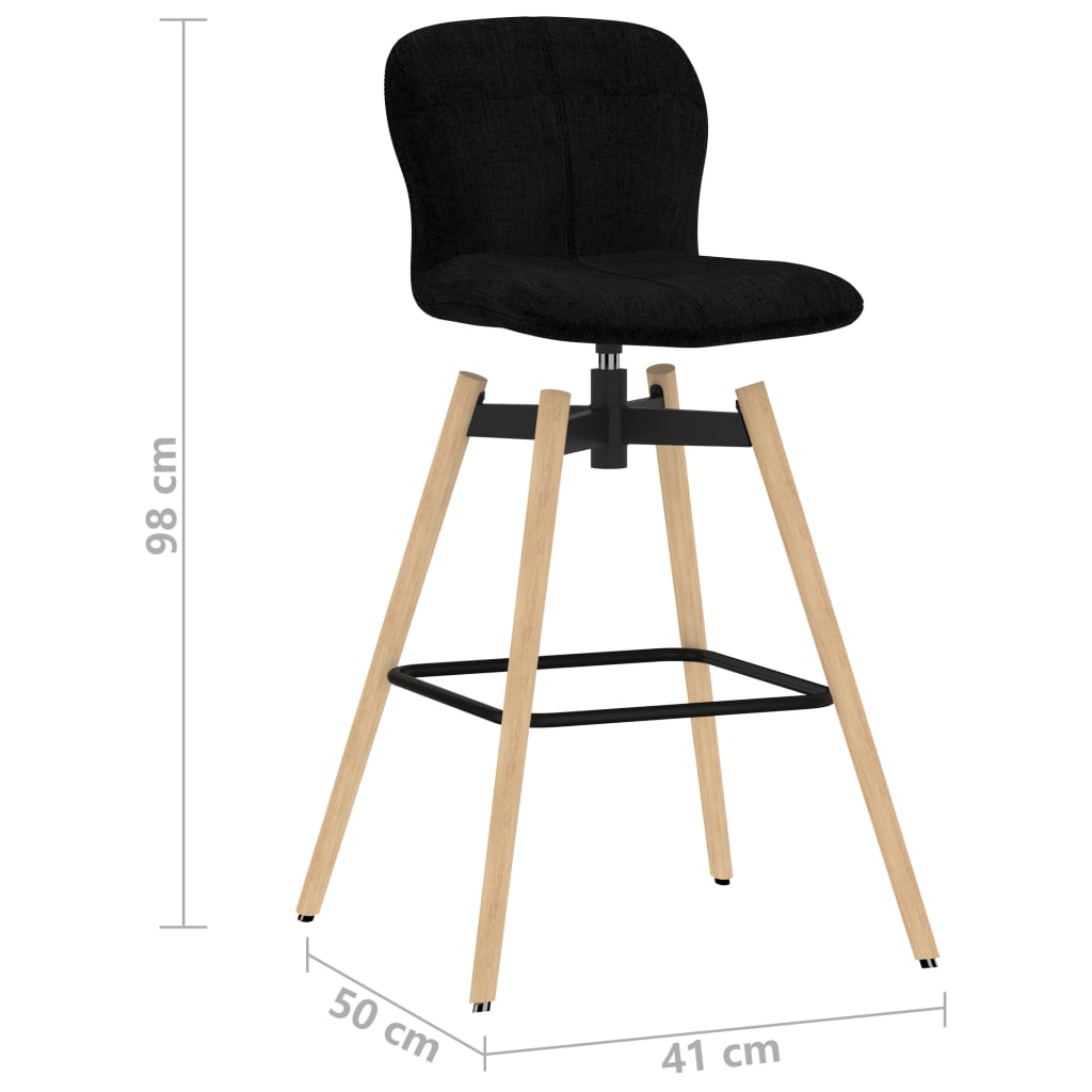 Barstoelen draaibaar 2 st stof