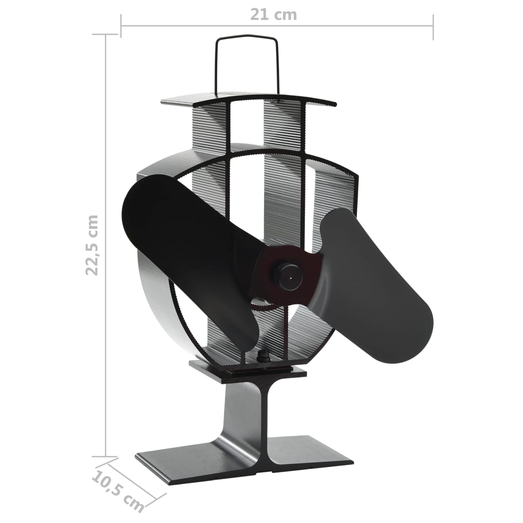 Kachelventilator met 4 vinnen zwart