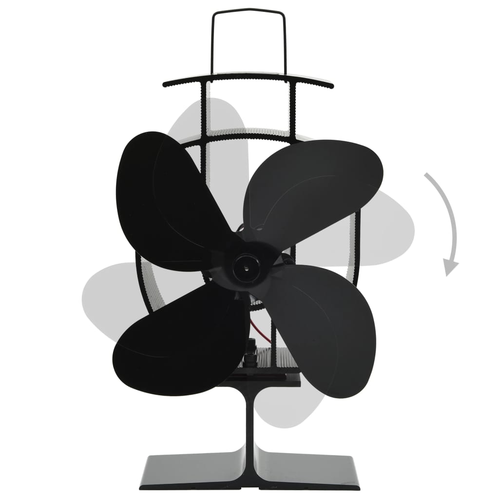 Kachelventilator met 4 vinnen zwart